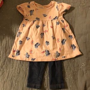 Old navy dress, carters leggings